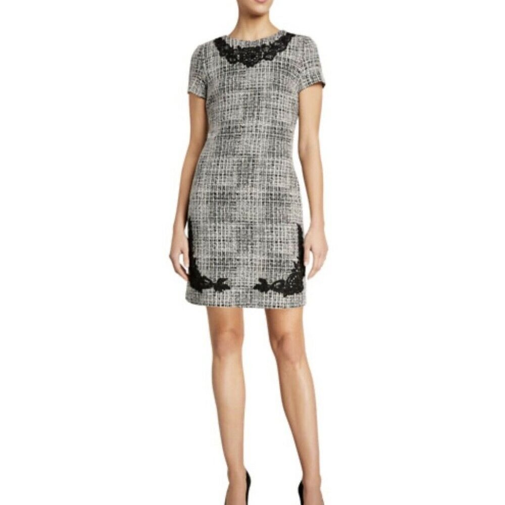 Karl Lagerfeld Paris Tweed Dress with Applique 8